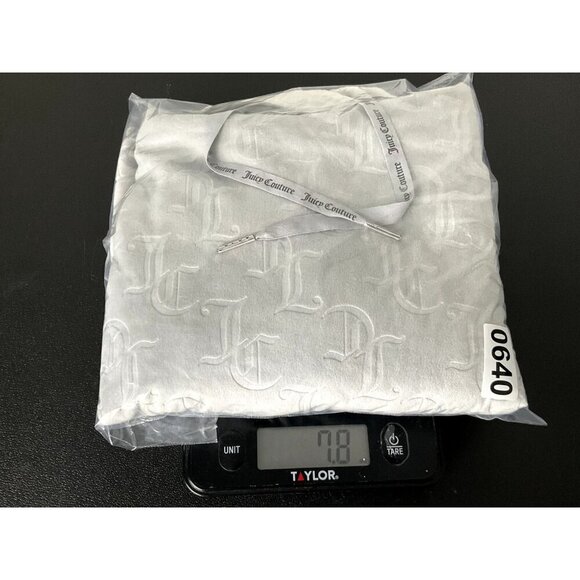 Juicy Couture‎ Hoodie Loungewear Women XL Gray Velour Logo Cropped Pullover - Picture 13 of 13